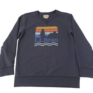 LL Bean Graphic Sweatshirt Athleisure Top Long-Sleeve Blue Boys Size Large
